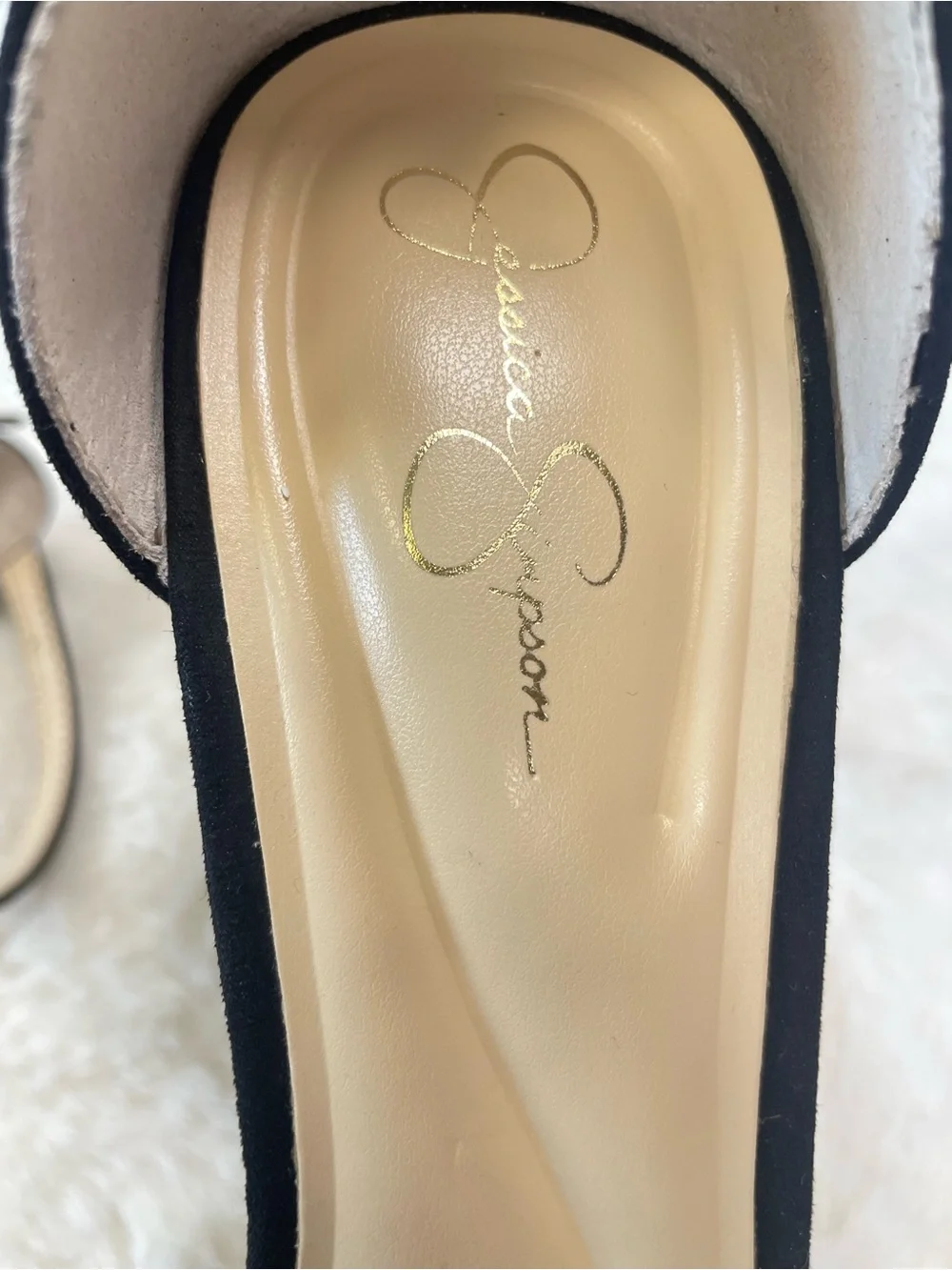 Jessica Simpson Sohilea Black Suede Ankle-Strap Platform Heels Size 8.5M